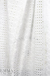 NY designer embroidered cotton eyelet - white  1.875 yd