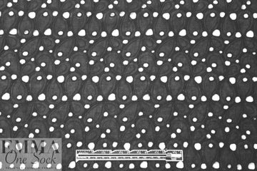 NY designer embroidered cotton eyelet lace - black