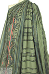 NY designer embroidered cotton woven - loden
