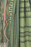 NY designer embroidered cotton woven - loden