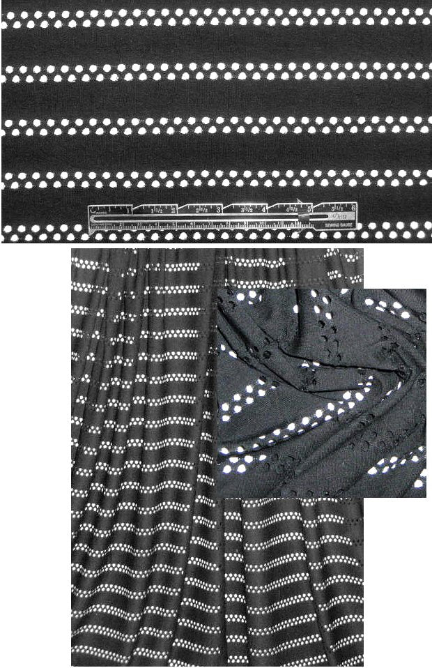 'perforated' 11 oz. rayon jersey 4-way - black .75 yds