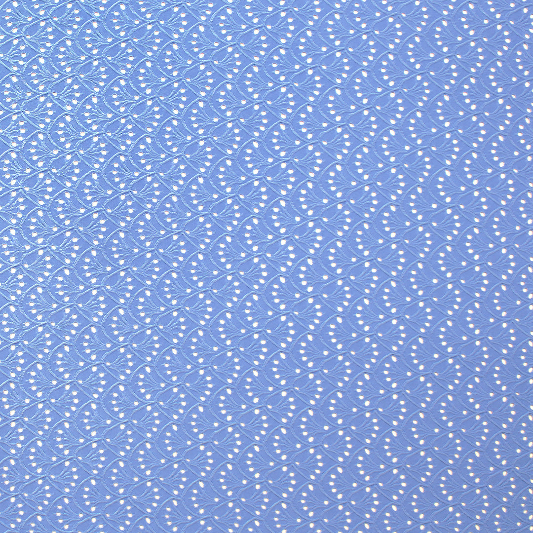 'floral scallop' eyelet stitch knit - French blue 2 yd