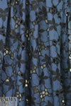 famous designer silk/cotton eyelet voile - marine/black