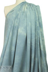 NY designer bleached blue tie dye cotton denim 1 yard