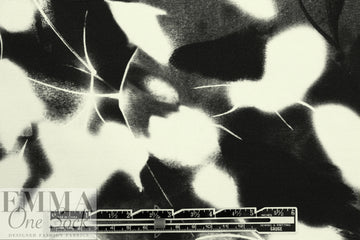 NY designer black/white petal abstract cotton/visc. faille