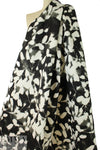 NY designer black/white petal abstract cotton/visc. faille