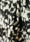 NY designer black/white petal abstract cotton/visc. faille