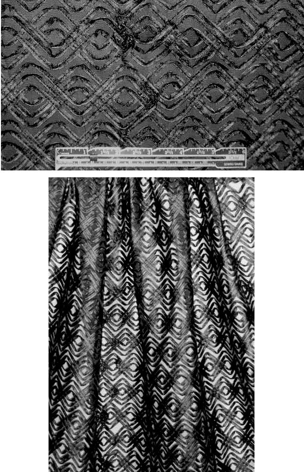 'leather look' ribbon applique' fancy mesh - black