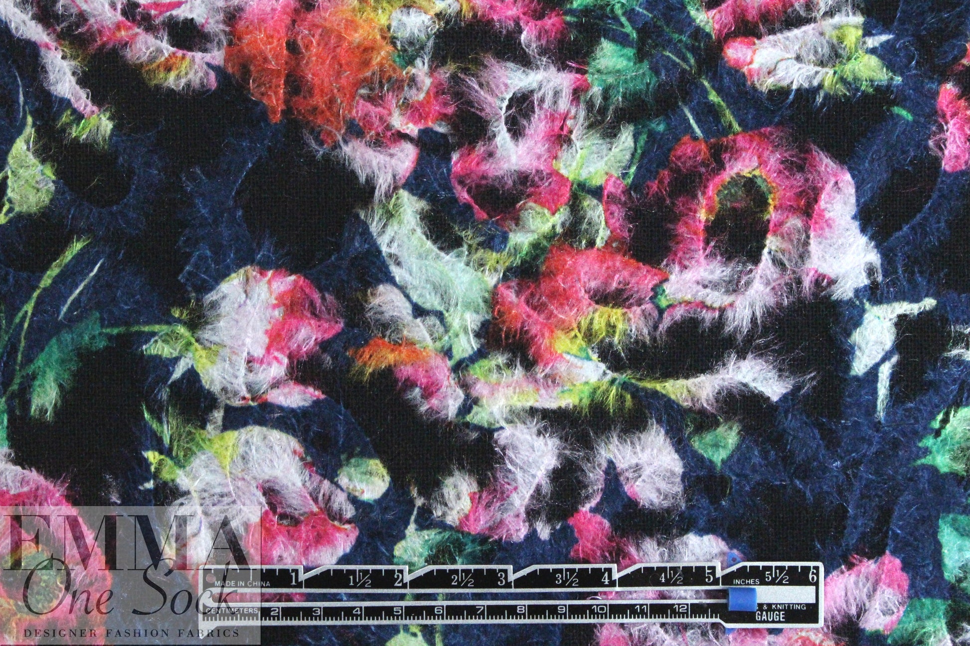 NY designer needle-felted floral print coating