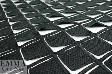 famous designer 'flapper' cotton applique' - black/white