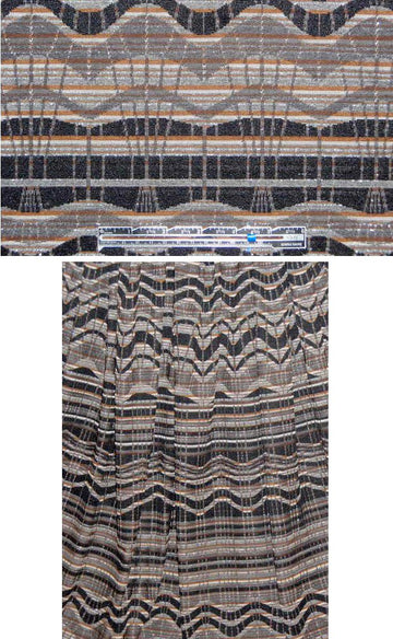 designer yarn dye novelty knit - blk/sienna/gray 1.25 yds
