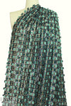 NY designer fringe/sequin embellished mesh knit - spruce