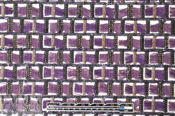 NY designer fringe/sequin embellished mesh knit - grape