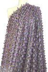 NY designer fringe/sequin embellished mesh knit - grape