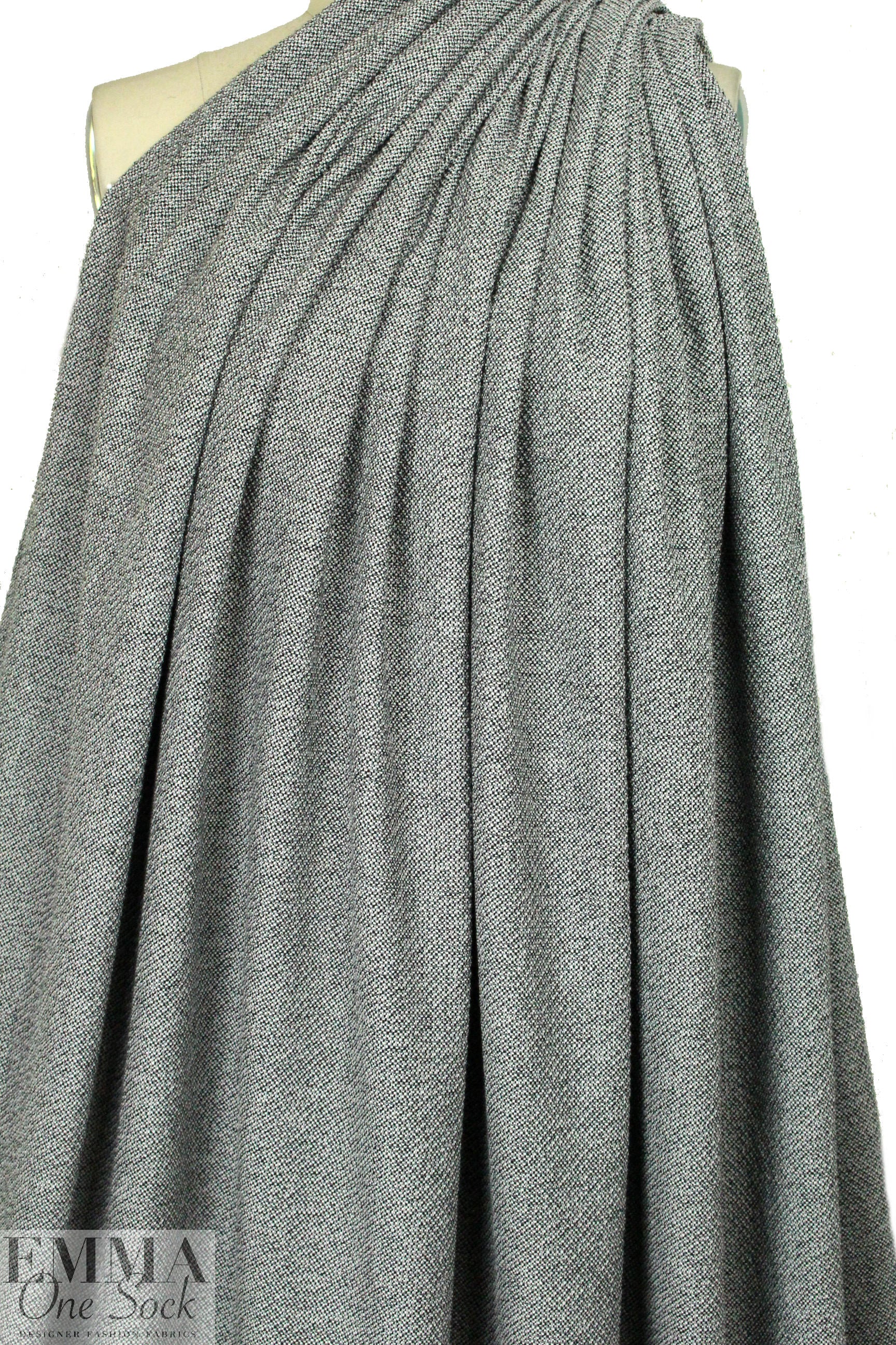 Trin@ Turk novelty stretch tweed - black/white 1.875 yds