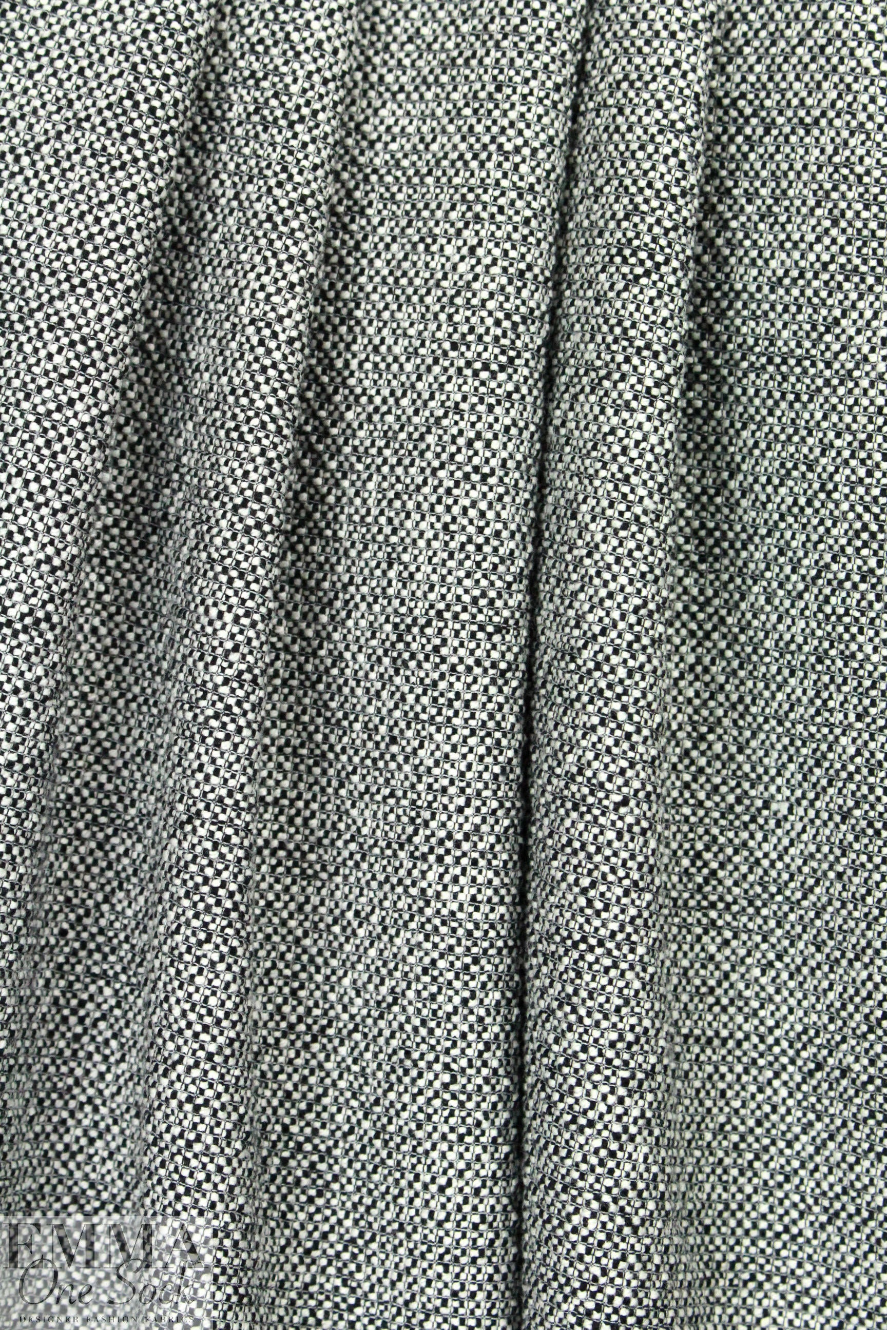Trin@ Turk novelty stretch tweed - black/white 1.875 yds