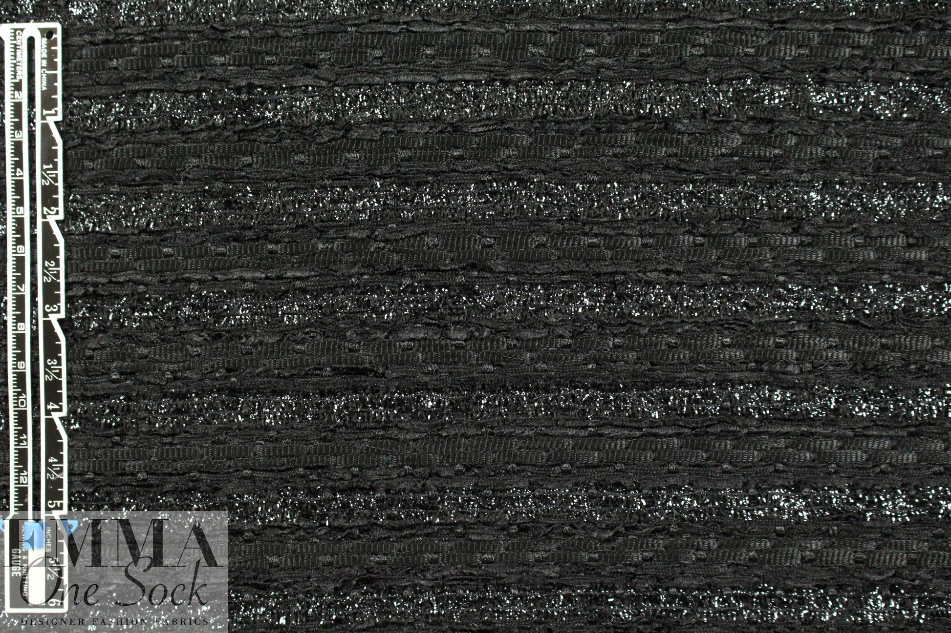 Carmen Marc Va1vo fancy weave sparkle stripe - black