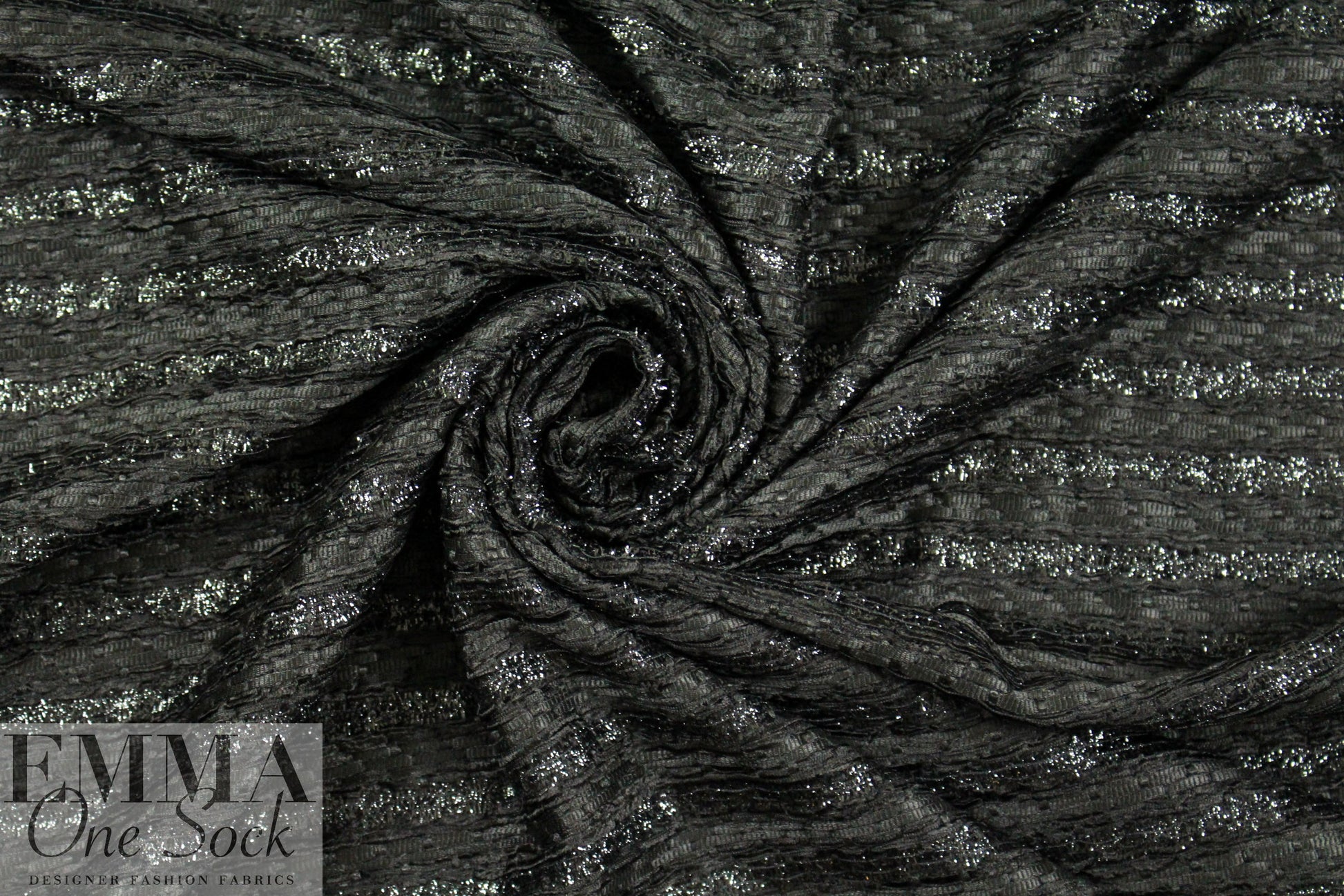 Carmen Marc Va1vo fancy weave sparkle stripe - black