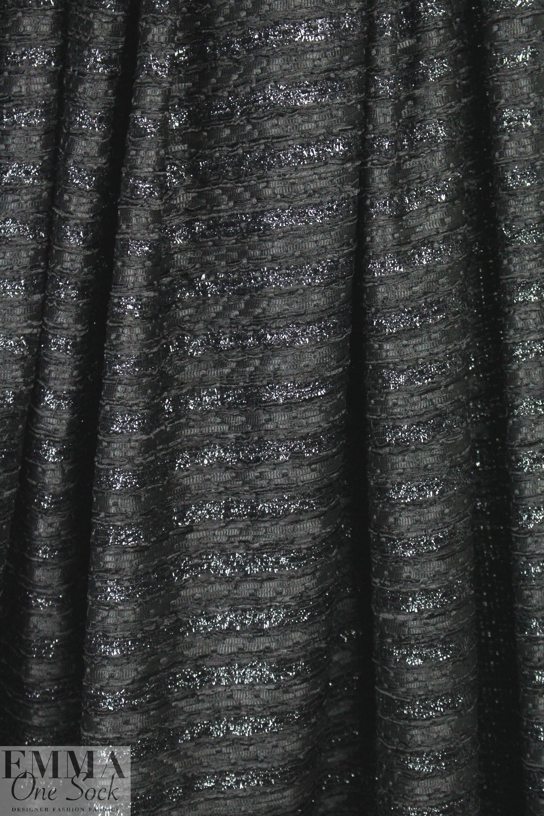 Carmen Marc Va1vo fancy weave sparkle stripe - black