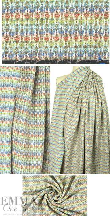 Italian fancy weave colorful flat boucle' 1.66 yds