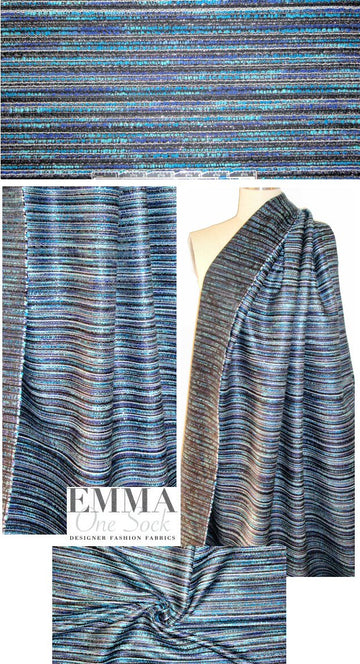 Mi11y sapphire sparkle stripe fancy weave brocade 1.375 yds