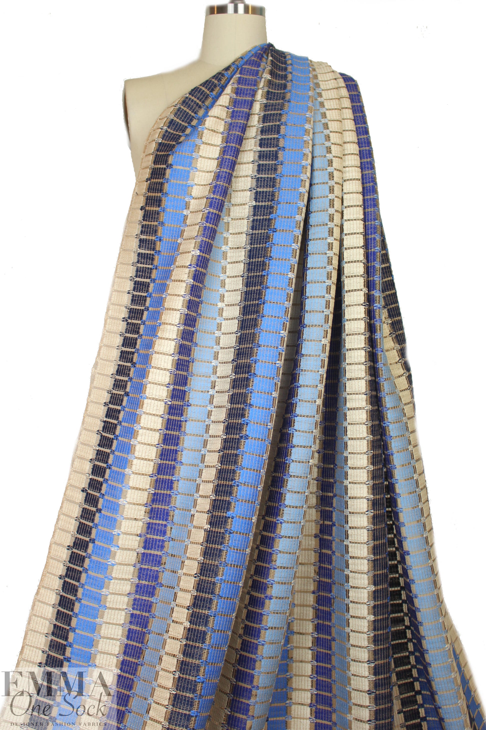 Mi11y cotton open grid fancy striped woven