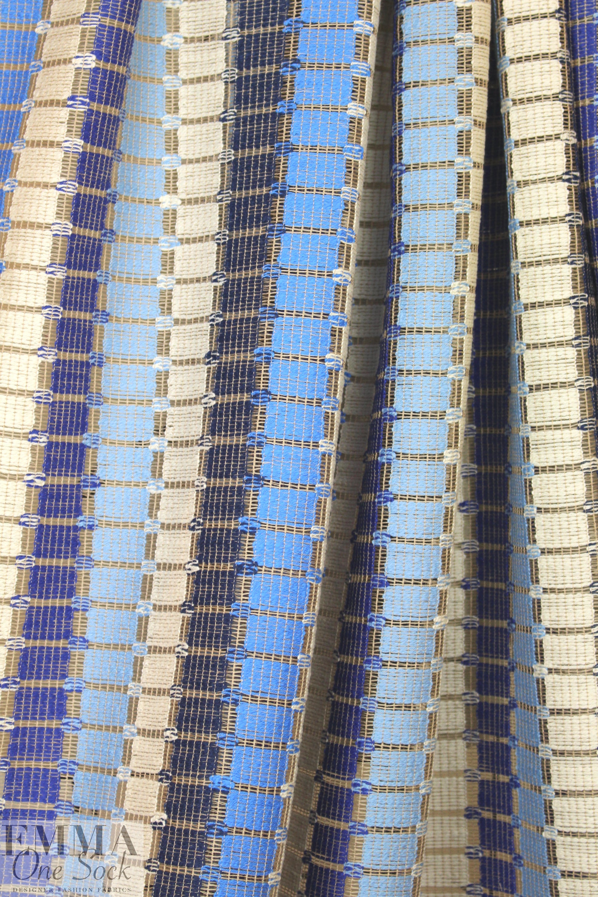 Mi11y cotton open grid fancy striped woven