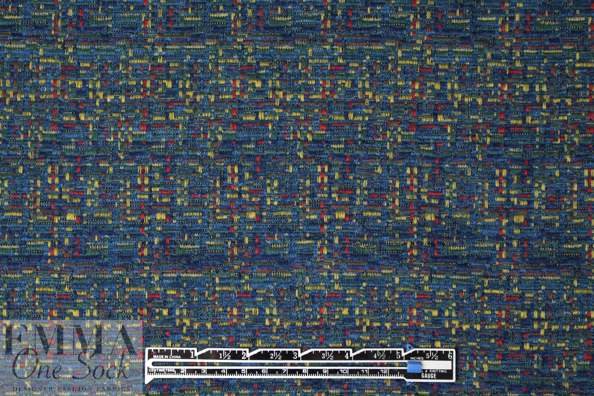 NY designer novelty weave cotton suiting - blue