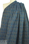 NY designer novelty weave cotton suiting - blue