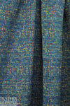 NY designer novelty weave cotton suiting - blue