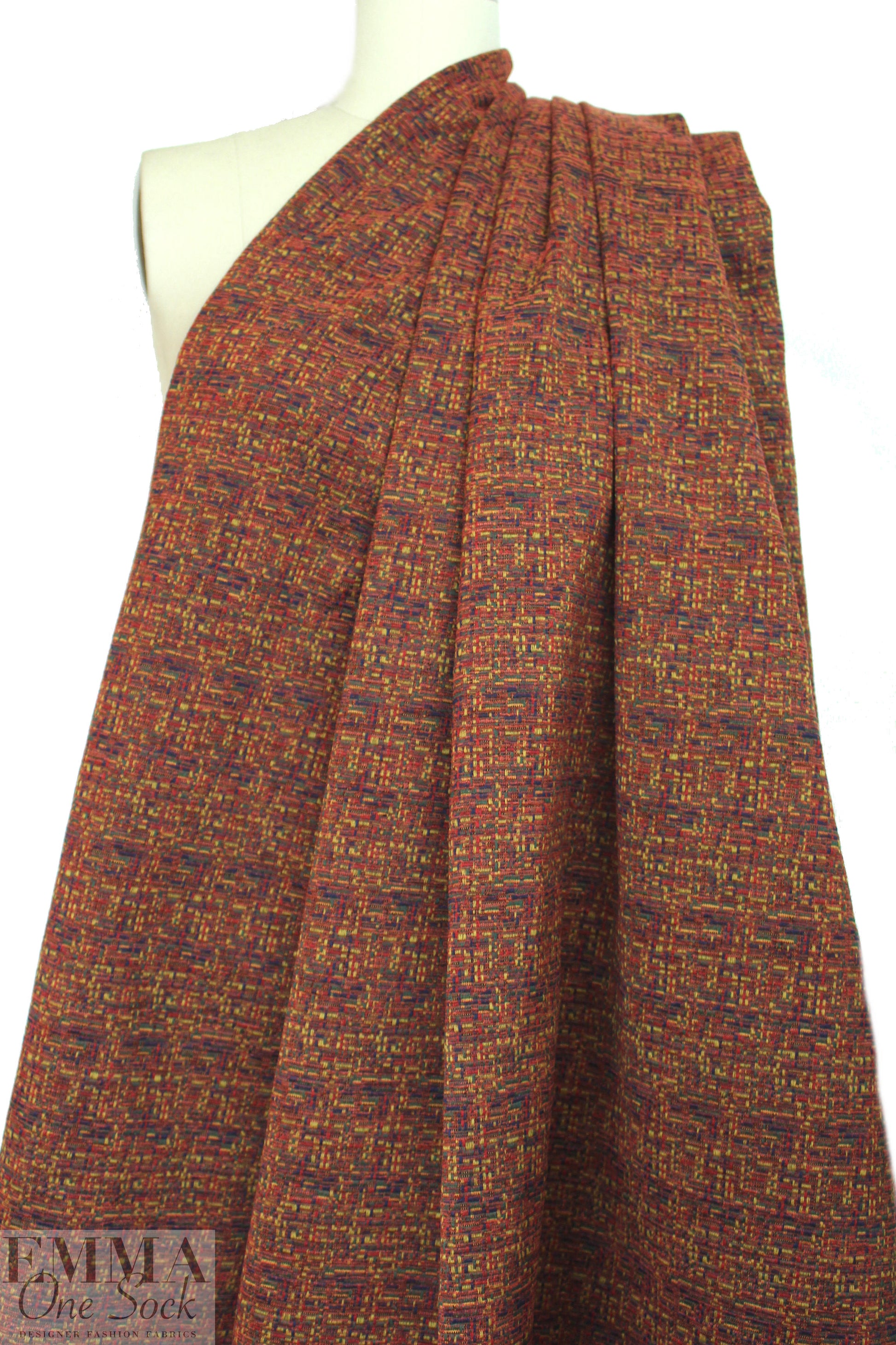 NY designer novelty weave cotton suiting - spice .75 yds