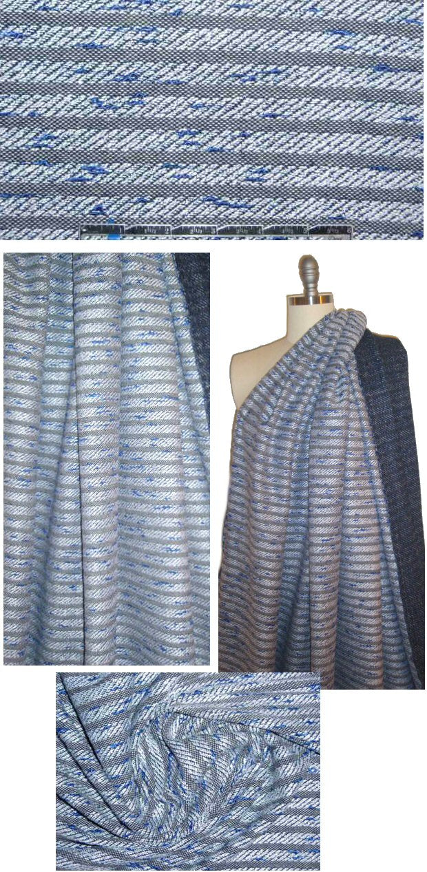 NY designer cotton novelty tweedy stripe sweater knit