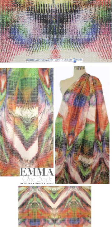 Italian rorschach print textured cotton blend