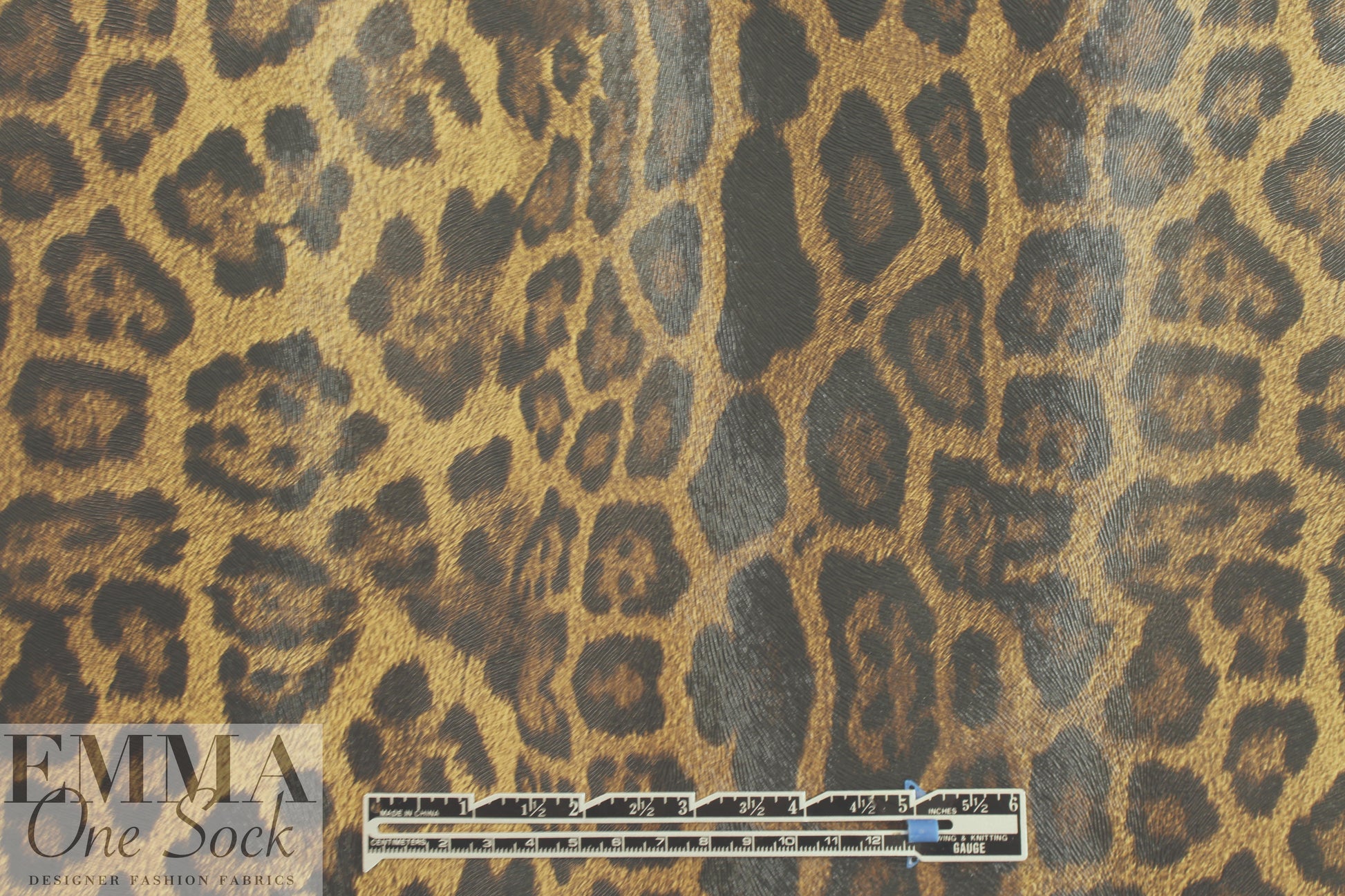 leopard printed water-resistant faux leather 1.75 yd