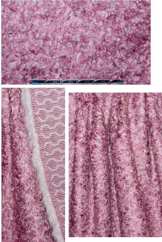 'shaggy' hair faux fur - plum/silver