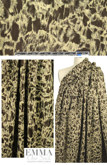 NY designer chocolate/sand patterned faux fur 2.25 yd