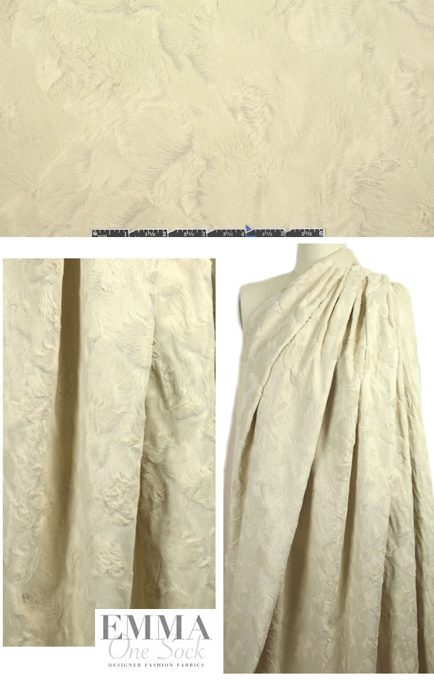 NY designer sculpted sand faux fur