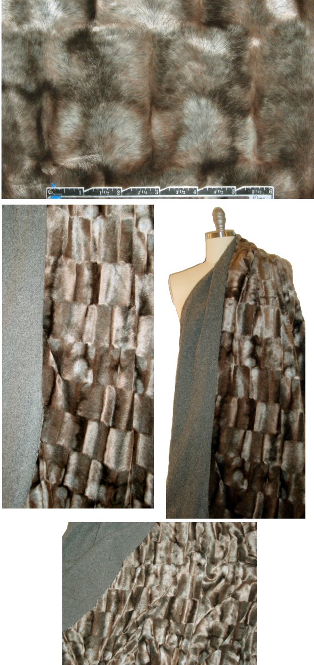 NY designer marten pelt faux fur 1.125 yd