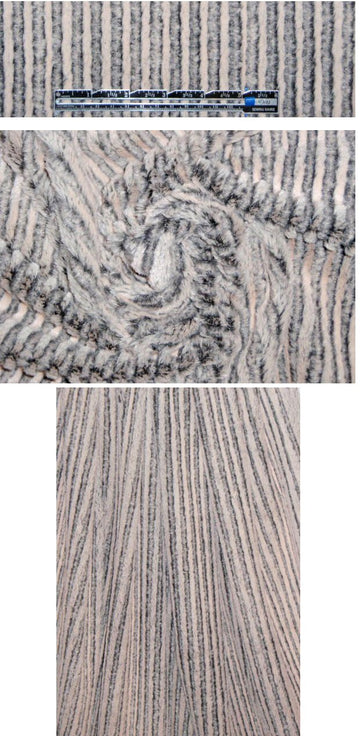 NY designer blush/gray striped short hair faux fur 1.25 yd