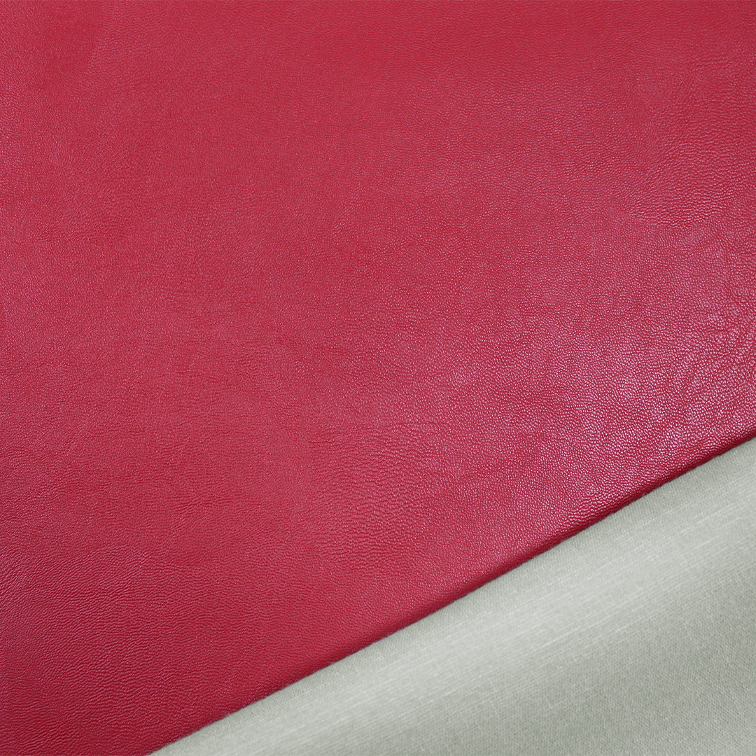 viscose-backed supple faux leather - rouge 1 yard