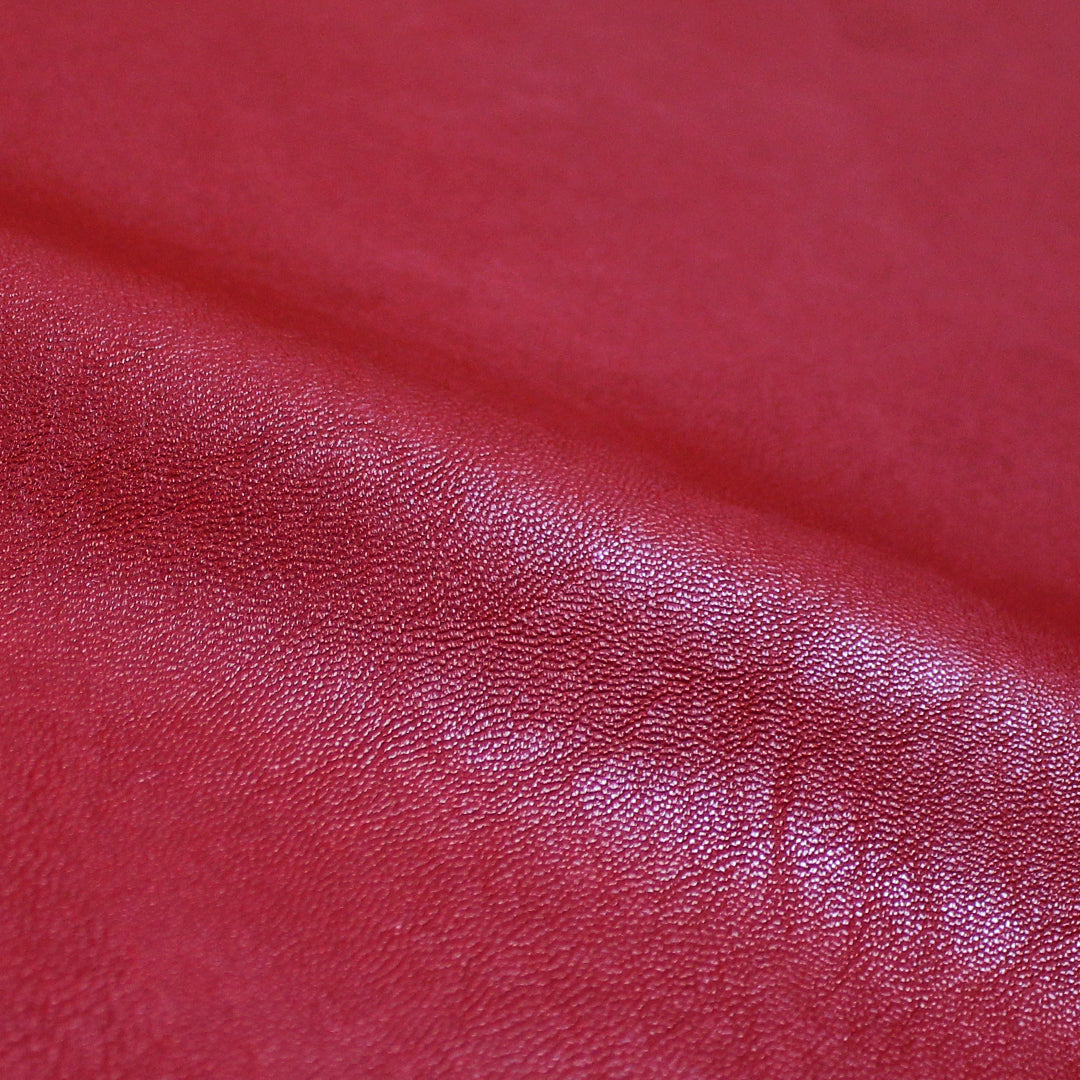 viscose-backed supple faux leather - rouge 1 yard