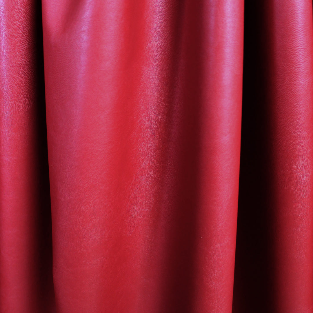 viscose-backed supple faux leather - rouge 1 yard