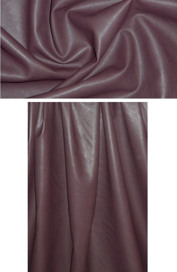 viscose-backed supple faux leather - dk. plum brown 1.125 yd