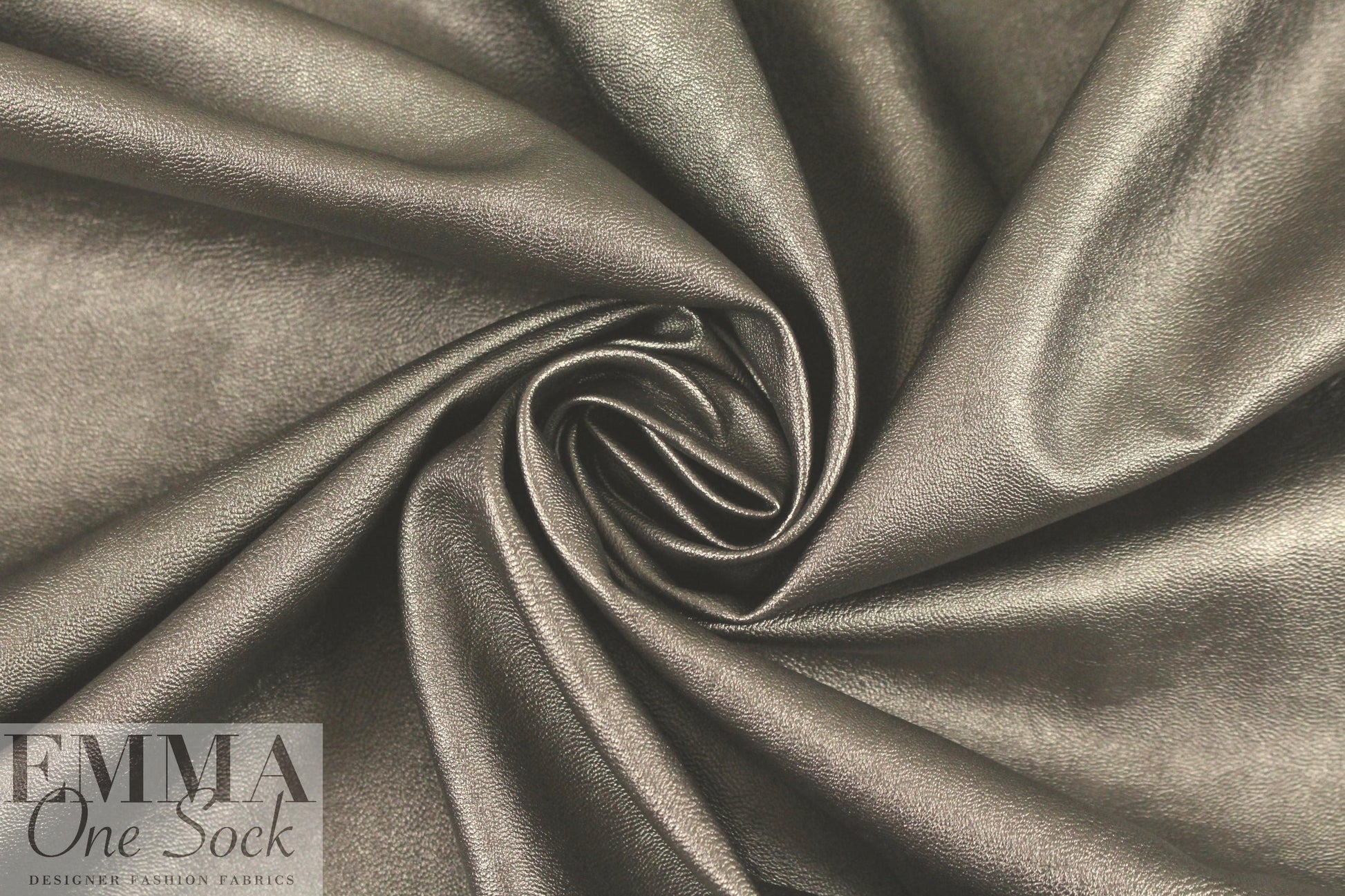 viscose-backed supple faux leather - nickel
