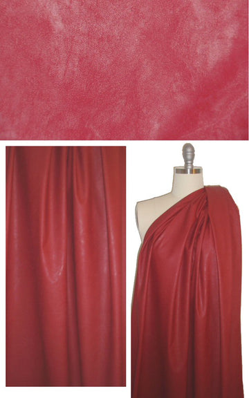 poly-backed water-resistant faux leather - deep red .875 yds