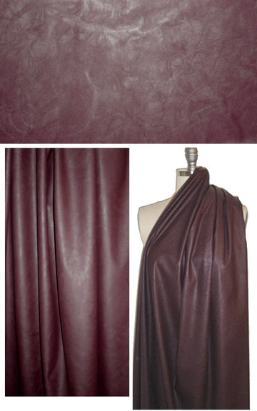 poly-backed water-resistant faux leather - plum brown 2 yd