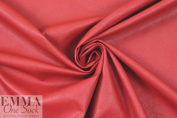 viscose-backed supple faux leather - soft red 1.66 yds