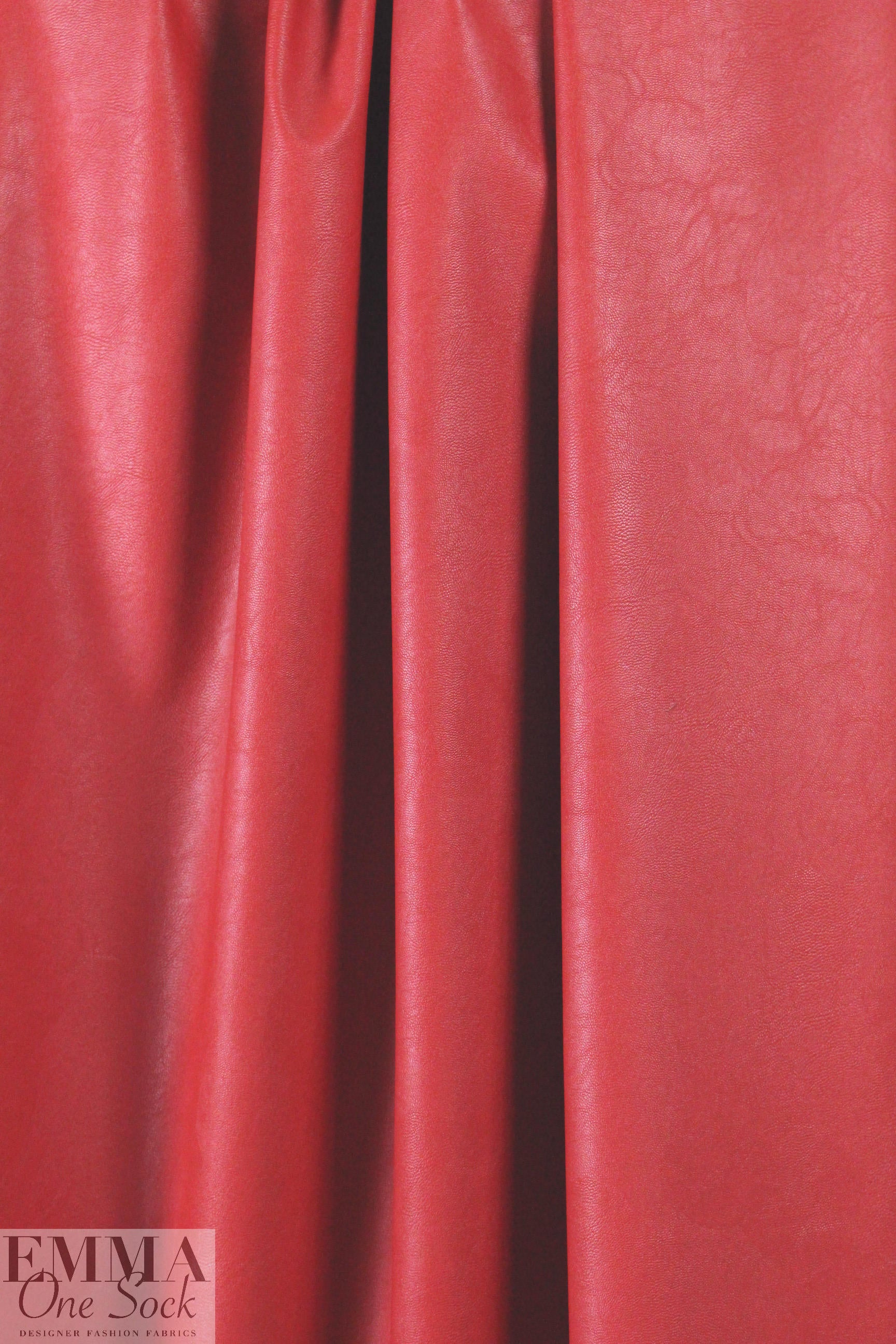 viscose-backed supple faux leather - soft red 1.25 yd