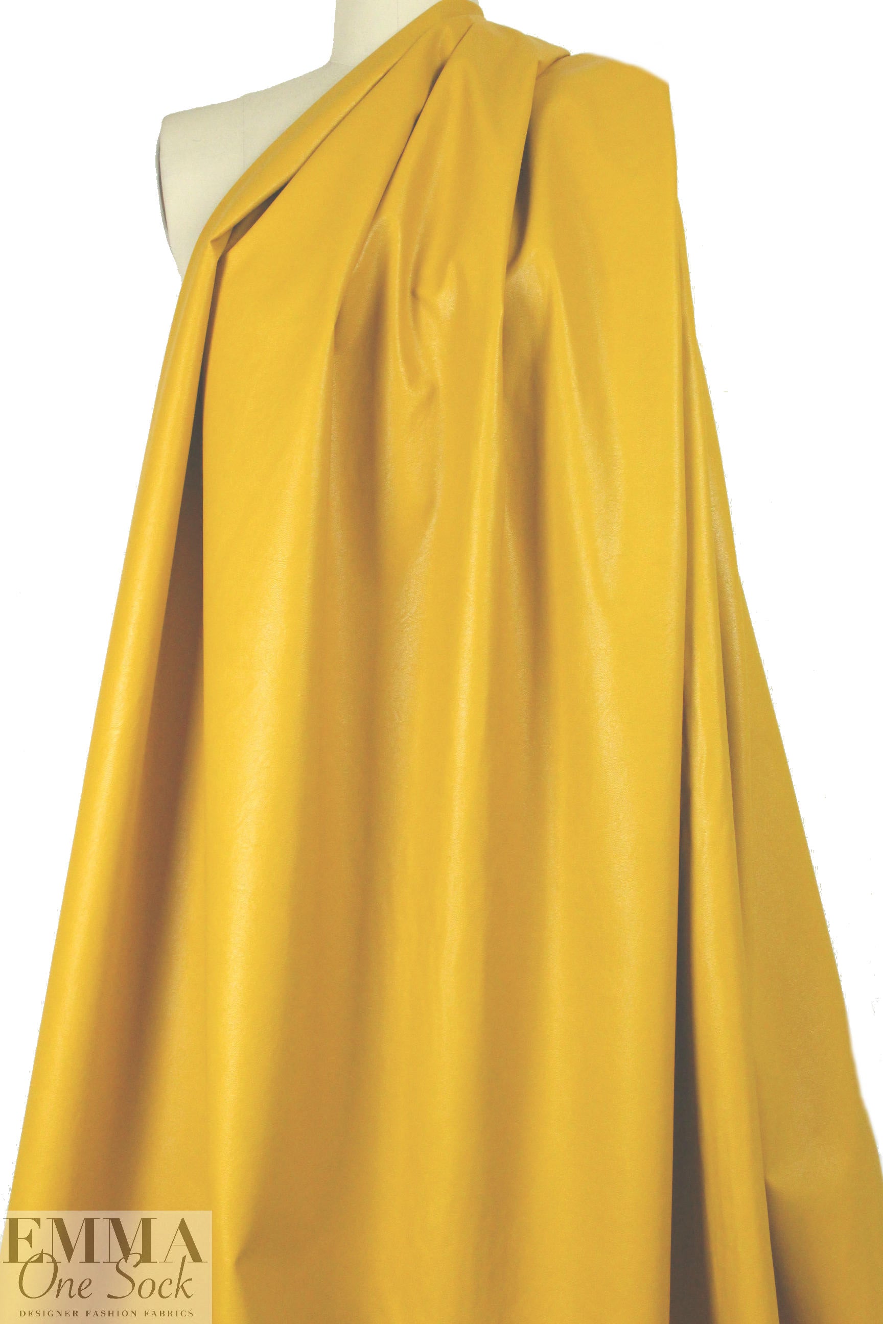 viscose-backed supple faux leather - mustard .66 yds