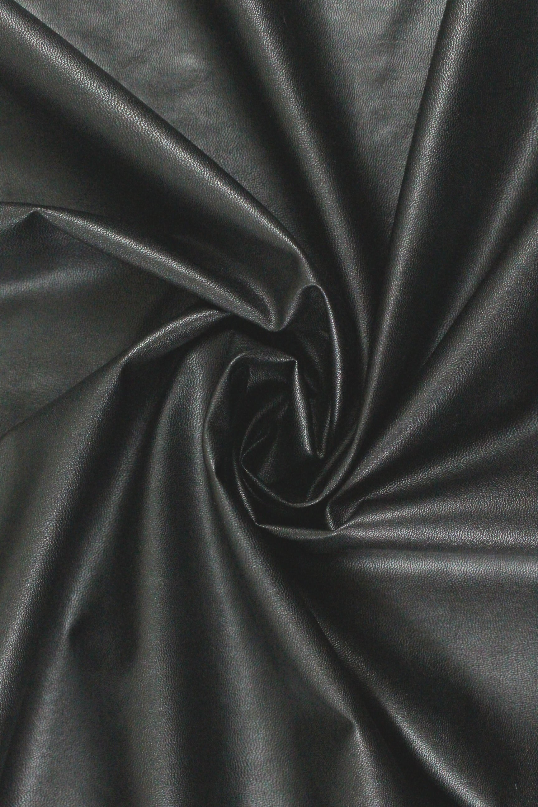 lightwt. viscose-backed supple faux leather - black